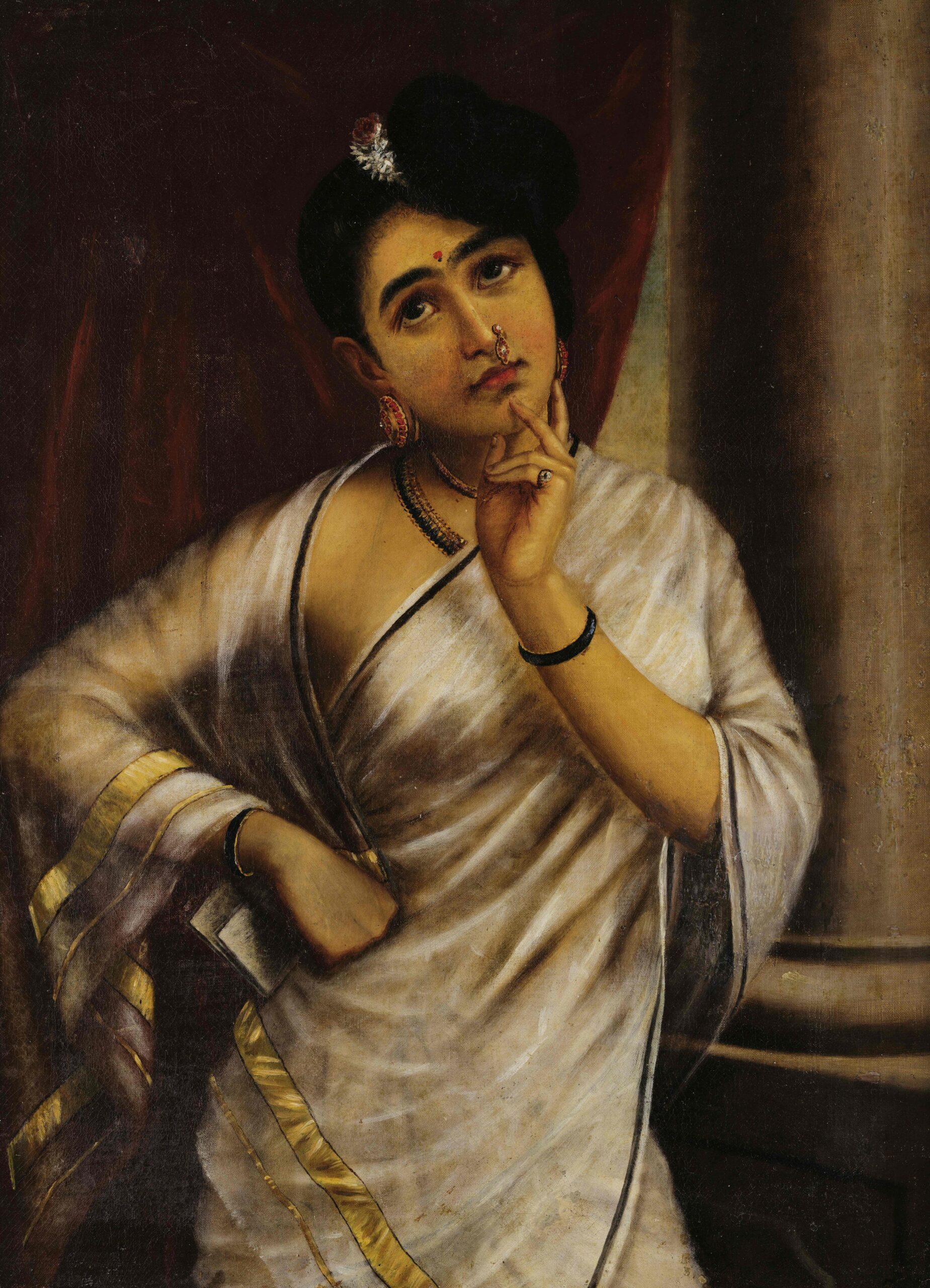 Raja+Ravi+Varma,+Reverie,+1900